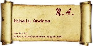 Mihely Andrea névjegykártya